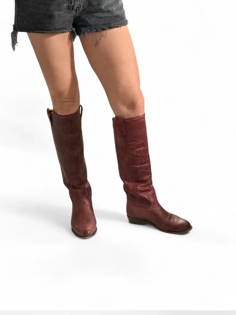 Frye Classic Women's Tall Leather Riding Boots - Burgundy